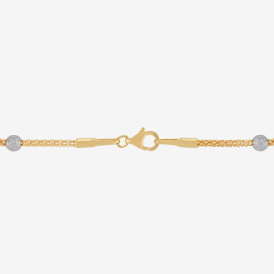 Mia Oro 14K Two Tone Gold 7.5 Inch Hollow Popcorn Link Bracelet