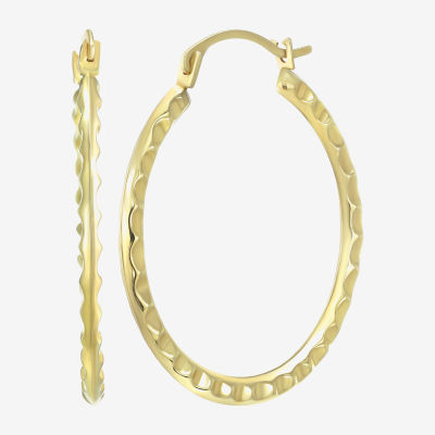 14K Gold 25mm Round Hoop Earrings