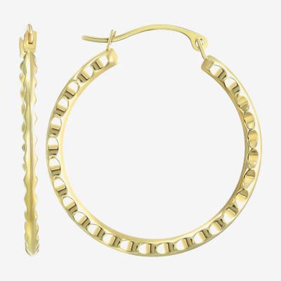 14K Gold 25mm Round Hoop Earrings