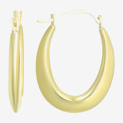 10K Gold 20mm Oval Hoop Earrings