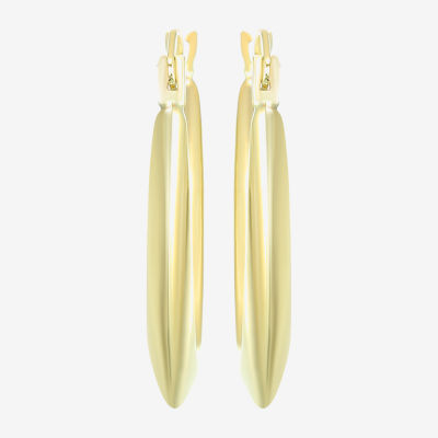 10K Gold 20mm Oval Hoop Earrings