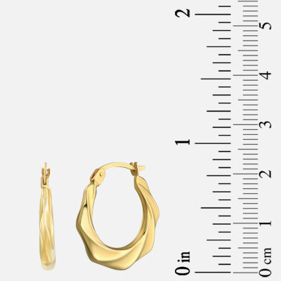 Womens 14K Gold 20mm Round Hoop Earrings