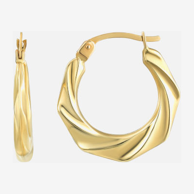 14K Gold 20mm Round Hoop Earrings