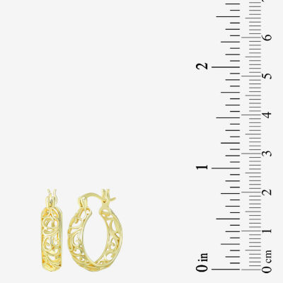 24K Gold Over Silver 18mm Round Hoop Earrings