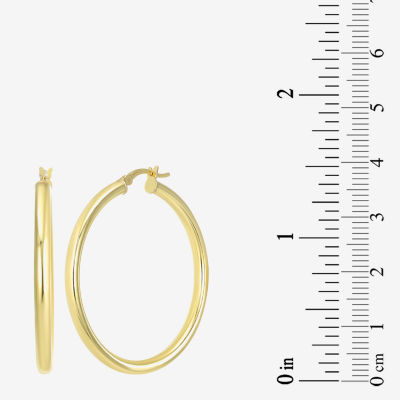 24K Gold Over Silver 40mm Round Hoop Earrings