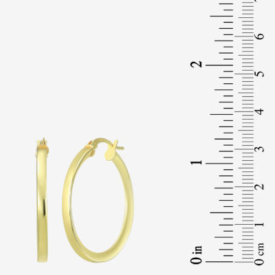 24K Gold Over Silver Round Hoop Earrings