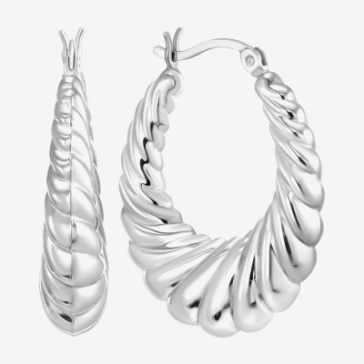 Sterling Silver 30mm Round Hoop Earrings