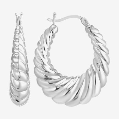 Sterling Silver 30mm Round Hoop Earrings