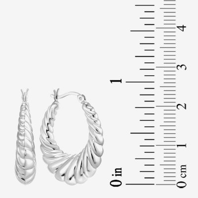 Sterling Silver 30mm Round Hoop Earrings