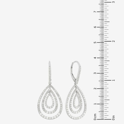 1 CT. T.W. Natural White Diamond Sterling Silver Drop Earrings