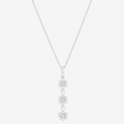 Limited Quantities! Womens 1/ CT. T.W. Natural White Diamond Sterling Silver 18 Inch Pendant Necklace