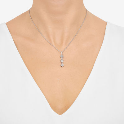Limited Quantities! Womens 1/ CT. T.W. Natural White Diamond Sterling Silver 18 Inch Pendant Necklace