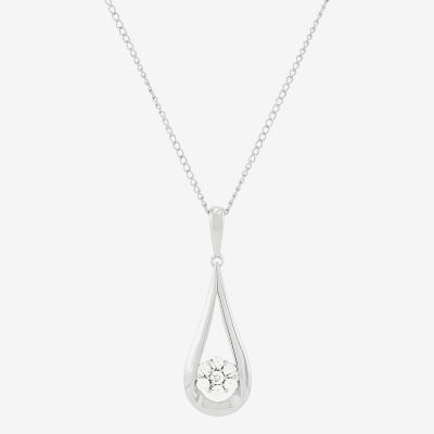 Womens Diamond Accent Natural Diamond Sterling Silver Pendant Necklace