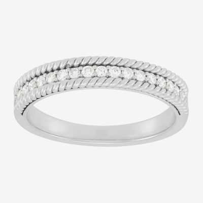 3.5MM 1/4 CT. T.W. Natural White Diamond 10K White Gold Band