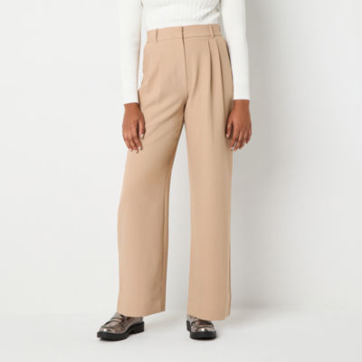 by&by-Juniors Womens Fitted Wide Leg Trouser