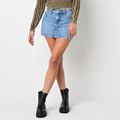 Mid length denim skirts jcpenney best sale