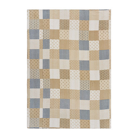 Lr Home Kris Patchwork Midweight Throw, One Size, Beige