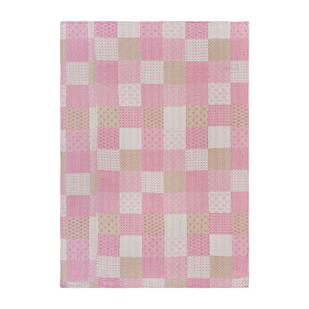 Lr Home Kris Patchwork Midweight Throw, One Size, Pink