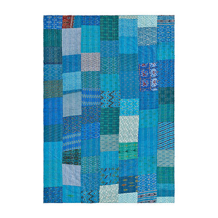 Lr Home Kher Patchwork Midweight Throw, One Size, Blue