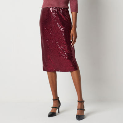 Liz Claiborne Womens Mid Rise Pencil Skirt