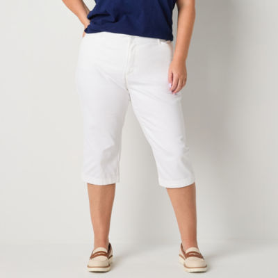 John's Bay Secretly Slender Womens Plus Straight Mid Rise