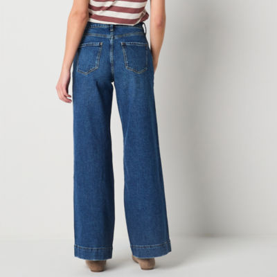 a.n.a Womens High Rise Easy-on + Easy-off Wide Leg Jean