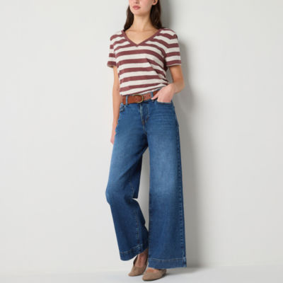 a.n.a Womens High Rise Easy-on + Easy-off Wide Leg Jean
