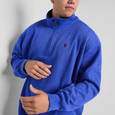 U.S. Polo Assn. Big and Tall Mens Mock Neck Long Sleeve Quarter-Zip Pullover