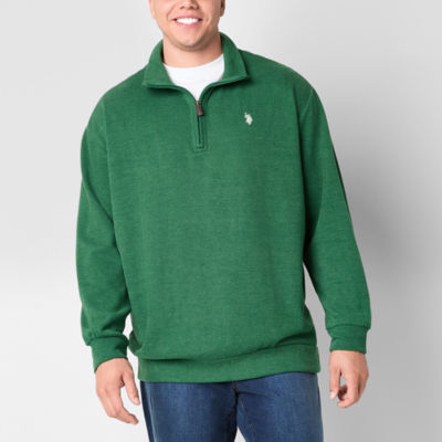 U.S. Polo Assn. Big and Tall Mens Mock Neck Long Sleeve Quarter-Zip Pullover