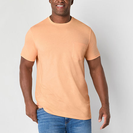 St. John's Bay Super Soft Big and Tall Mens Crew Neck Short Sleeve Pocket T-Shirt, 2x-large Tall, Orange