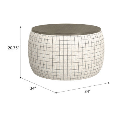 Home Point Loines Storage Geometric Ottoman