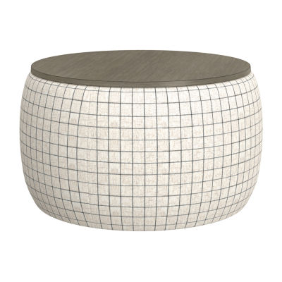 Home Point Loines Storage Geometric Ottoman
