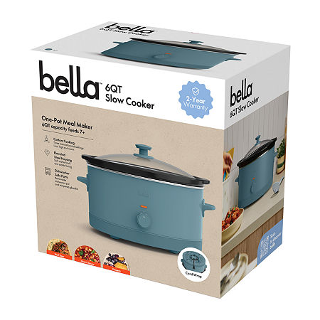 Bella 6Qt Manual Slow Cooker, Fits-anywhere Kitchenware, One Size, Blue