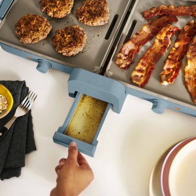 (beige) bella Fold & Store Dual Temp Griddle, Fits-anywhere kitchenware