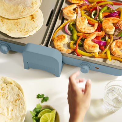 (beige) bella Fold & Store Dual Temp Griddle, Fits-anywhere kitchenware