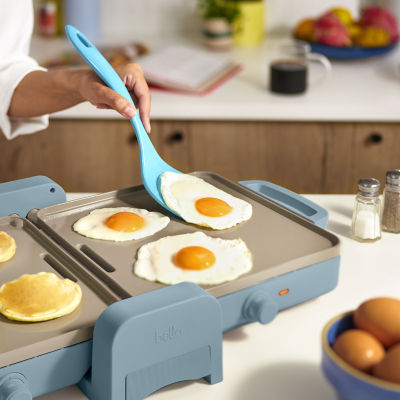 (beige) bella Fold & Store Dual Temp Griddle, Fits-anywhere kitchenware