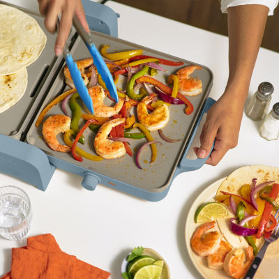 (beige) bella Fold & Store Dual Temp Griddle, Fits-anywhere kitchenware