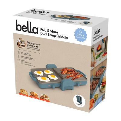 (beige) bella Fold & Store Dual Temp Griddle, Fits-anywhere kitchenware