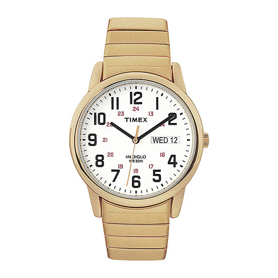 Timex® Easy Reader Mens Gold-Tone Stainless Steel Expansion Strap Watch T204719J
