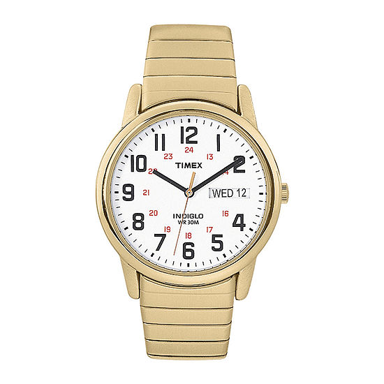 Timex® Easy Reader Mens Gold-Tone Stainless Steel Expansion Strap Watch T2N0929J