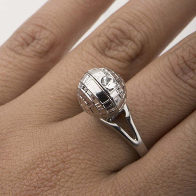 Star Wars® Stainless Steel 3D Death Star Ring