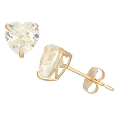 Lab Created White Sapphire 10K Gold 6.1mm Stud Earrings JCPenney