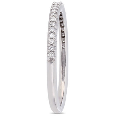 1/8 CT. T.W. Natural Diamond White 14K Gold Wedding Band