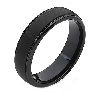 Meetbaar Krachtcel elleboog Men's 6mm Black Tungsten Carbide Ring, Color: Black - JCPenney