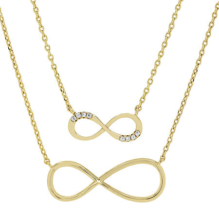 Sparkle Allure You & Me Mother And Daughter 2-pc. Cubic Zirconia 14K Gold Over Brass 16 Inch Link Necklace Set, One Size