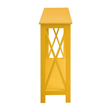 Oxford Console Table With Shelf, One Size, Yellow