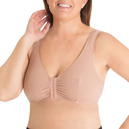 Leading Lady Cotton Front-Close Comfort & Sleep Bra - 110, F/g/h, Beige