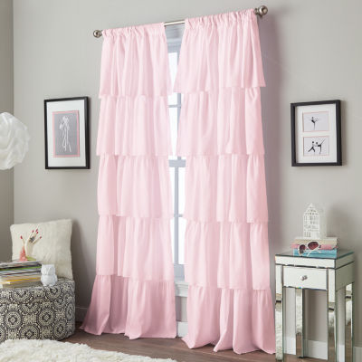 CHF Flounced Light-Filtering Rod Pocket Single Curtain Panel