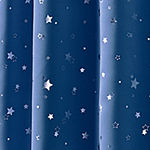 CHF Starry Night Embellished Light-Filtering Rod Pocket Curtain Panel