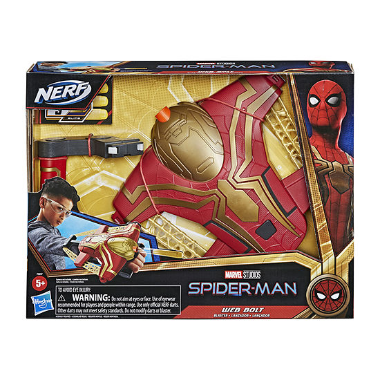Nerf Marvel Spider-Man Web Bolt Nerf Blaster Toy For Kids, Movie-Inspired Design, Includes 3 Elite Nerf Darts